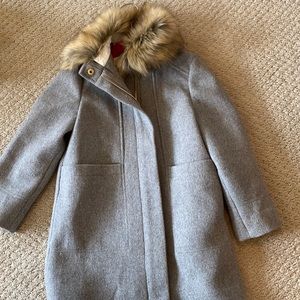 Girls Crewcuts Gray Wool Chateau Coat, size 6-7